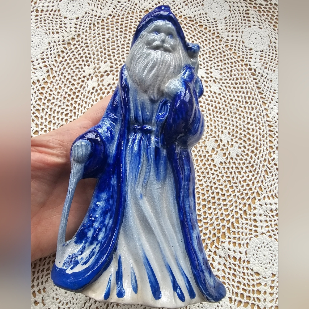 Eldreth Pottery Salt Glaze Santa 1995 Signed Vintage